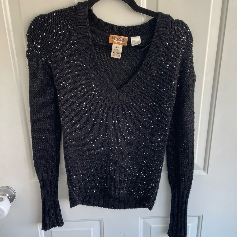 Mudd XS Small Juniors Sweater Black with Sequin